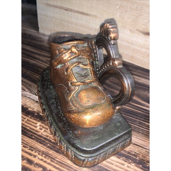 Vintage MCM BRONZE BABY Boots Book Ends - Picture 9 of 10